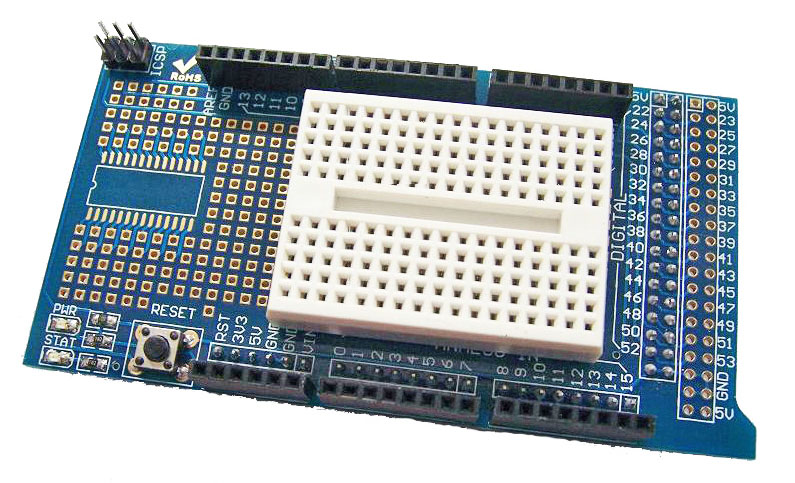 Prototype Shield with Breadboard for Arduino